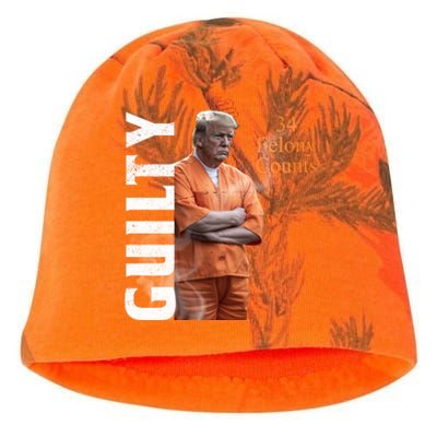 Donald Trump Is Guilty 34 Felony Counts Kati - Camo Knit Beanie