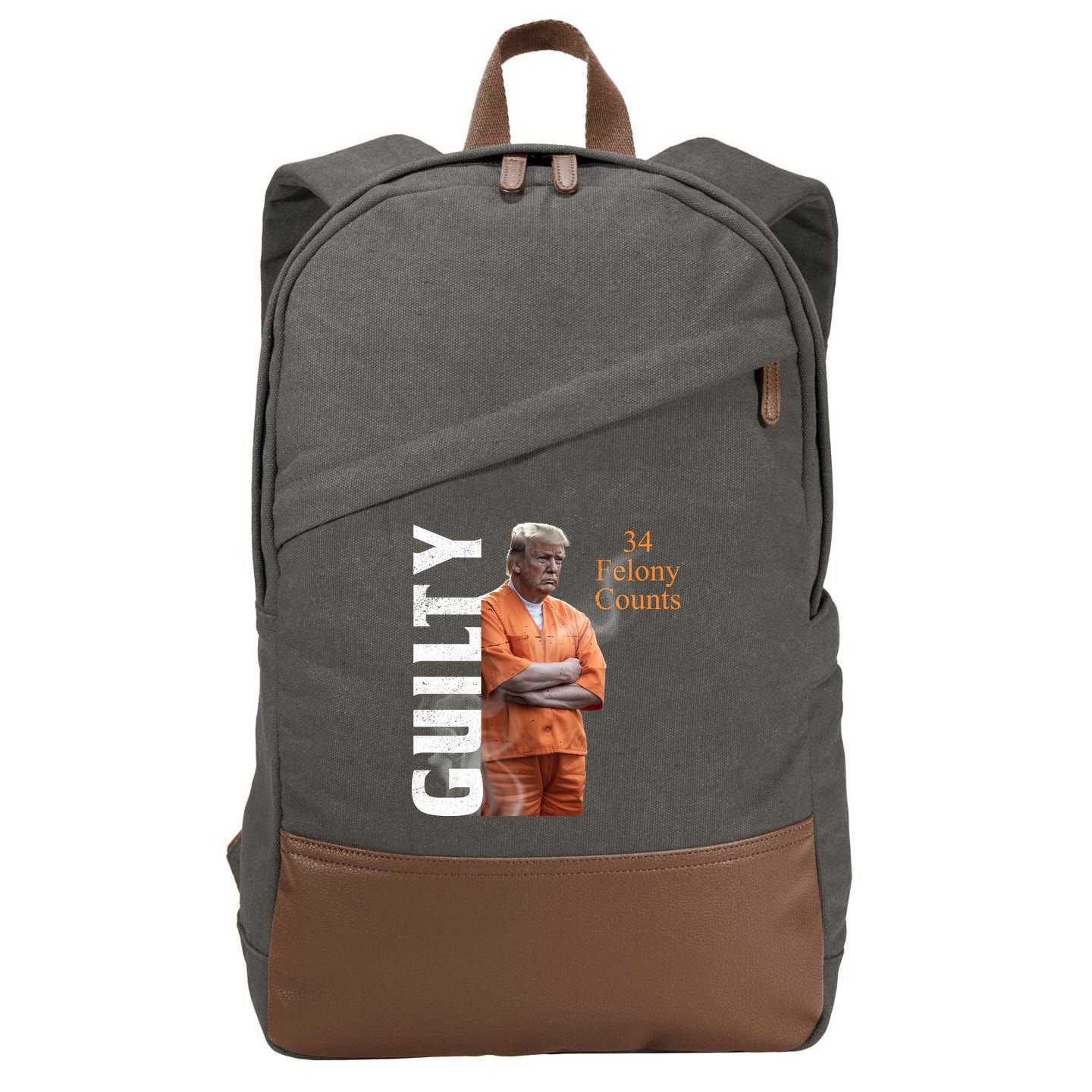 Donald Trump Is Guilty 34 Felony Counts Cotton Canvas Backpack
