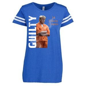 Donald Trump Is Guilty 34 Felony Counts Enza Ladies Jersey Football T-Shirt