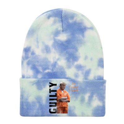 Donald Trump Is Guilty 34 Felony Counts Tie Dye 12in Knit Beanie