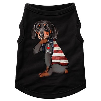 Dachshund Tattoo I Love Dad Fathers Day Doggie Tank