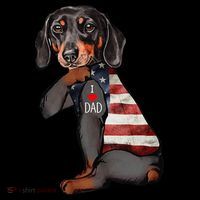 Dachshund Tattoo I Love Dad Fathers Day Tall T-Shirt