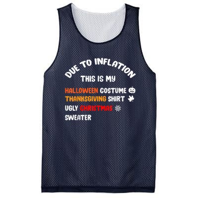 Due To Inflation This Is My Halloween Thanksgiving Christmas Mesh Reversible Basketball Jersey Tank