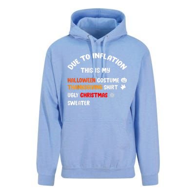 Due To Inflation This Is My Halloween Thanksgiving Christmas Unisex Surf Hoodie