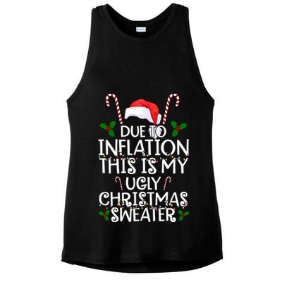 Due To Inflation This Is My Ugly Christmas Sweater Funny Ladies PosiCharge Tri-Blend Wicking Tank