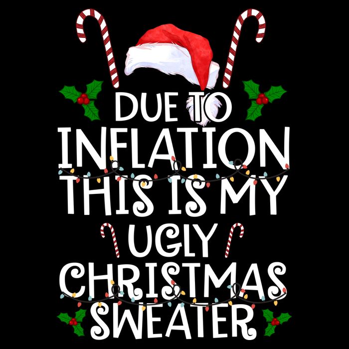 Due To Inflation This Is My Ugly Christmas Sweater Funny Flexfit Unipanel Trucker Cap