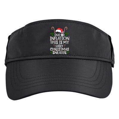 Due To Inflation This Is My Ugly Christmas Sweater Funny Adult Drive Performance Visor