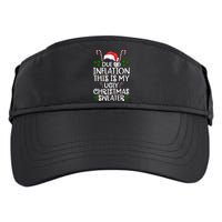 Due To Inflation This Is My Ugly Christmas Sweater Funny Adult Drive Performance Visor
