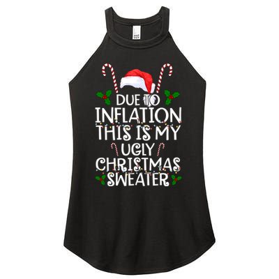 Due To Inflation This Is My Ugly Christmas Sweater Funny Women's Perfect Tri Rocker Tank