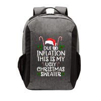 Due To Inflation This Is My Ugly Christmas Sweater Funny Vector Backpack