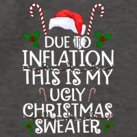 Due To Inflation This Is My Ugly Christmas Sweater Funny Vector Backpack