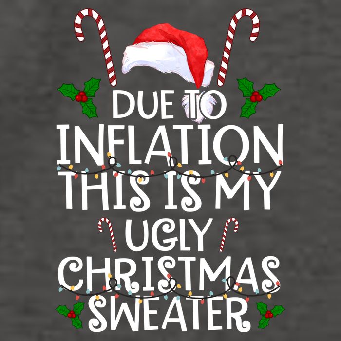 Due To Inflation This Is My Ugly Christmas Sweater Funny Vector Backpack