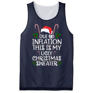 Due To Inflation This Is My Ugly Christmas Sweater Funny Mesh Reversible Basketball Jersey Tank