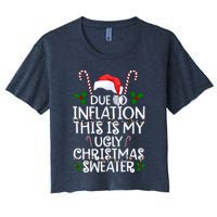 Due To Inflation This Is My Ugly Christmas Sweater Funny Crop Top