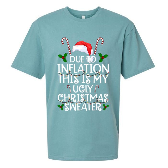 Due To Inflation This Is My Ugly Christmas Sweater Funny Sueded Cloud Jersey T-Shirt