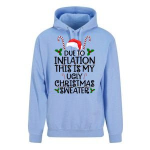 Due To Inflation This Is My Ugly Christmas Sweater Funny Unisex Surf Hoodie