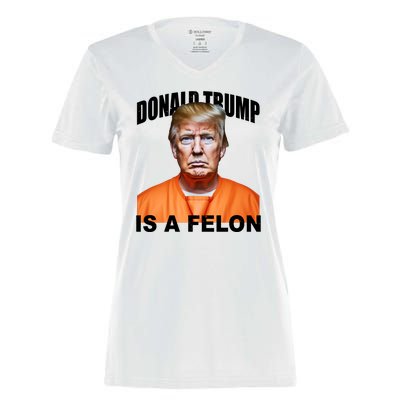 Donald Trump Is A Felon Women's Momentum V-Neck T-Shirt