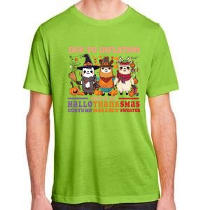 Due To Inflation Halloween Thanksgiving Ugly Christmas Llama Gift Adult ChromaSoft Performance T-Shirt