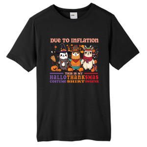 Due To Inflation Halloween Thanksgiving Ugly Christmas Llama Gift Tall Fusion ChromaSoft Performance T-Shirt