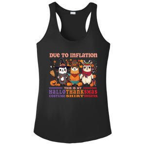 Due To Inflation Halloween Thanksgiving Ugly Christmas Llama Gift Ladies PosiCharge Competitor Racerback Tank