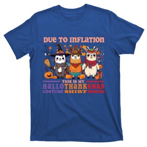 Due To Inflation Halloween Thanksgiving Ugly Christmas Llama Gift T-Shirt