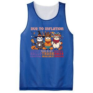 Due To Inflation Halloween Thanksgiving Ugly Christmas Llama Gift Mesh Reversible Basketball Jersey Tank