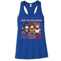 Due To Inflation Halloween Thanksgiving Ugly Christmas Llama Gift Women's Racerback Tank