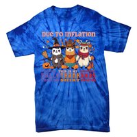 Due To Inflation Halloween Thanksgiving Ugly Christmas Llama Gift Tie-Dye T-Shirt