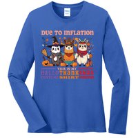 Due To Inflation Halloween Thanksgiving Ugly Christmas Llama Gift Ladies Long Sleeve Shirt