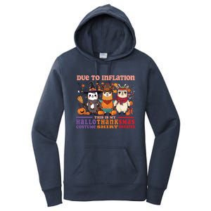 Due To Inflation Halloween Thanksgiving Ugly Christmas Llama Gift Women's Pullover Hoodie