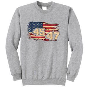 Donald Trump Inauguration Day 2025 47th President 47 Us Flagdonald Trump Inaugur Tall Sweatshirt