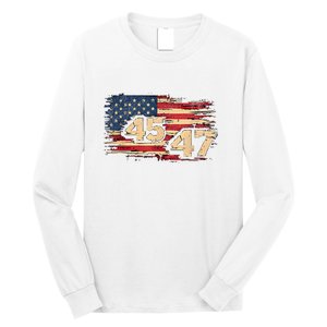 Donald Trump Inauguration Day 2025 47th President 47 Us Flagdonald Trump Inaugur Long Sleeve Shirt