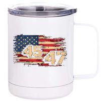 Donald Trump Inauguration Day 2025 47th President 47 Us Flagdonald Trump Inaugur 12 oz Stainless Steel Tumbler Cup