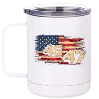 Donald Trump Inauguration Day 2025 47th President 47 Us Flagdonald Trump Inaugur 12 oz Stainless Steel Tumbler Cup