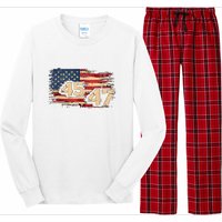 Donald Trump Inauguration Day 2025 47th President 47 Us Flagdonald Trump Inaugur Long Sleeve Pajama Set