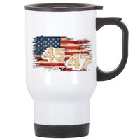 Donald Trump Inauguration Day 2025 47th President 47 Us Flagdonald Trump Inaugur Stainless Steel Travel Mug