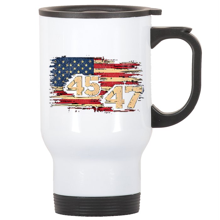 Donald Trump Inauguration Day 2025 47th President 47 Us Flagdonald Trump Inaugur Stainless Steel Travel Mug