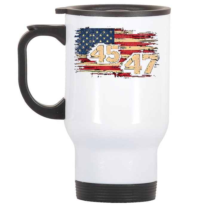 Donald Trump Inauguration Day 2025 47th President 47 Us Flagdonald Trump Inaugur Stainless Steel Travel Mug