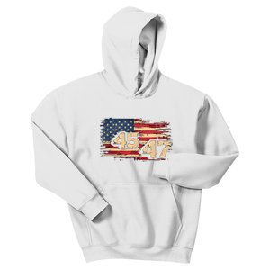 Donald Trump Inauguration Day 2025 47th President 47 Us Flagdonald Trump Inaugur Kids Hoodie