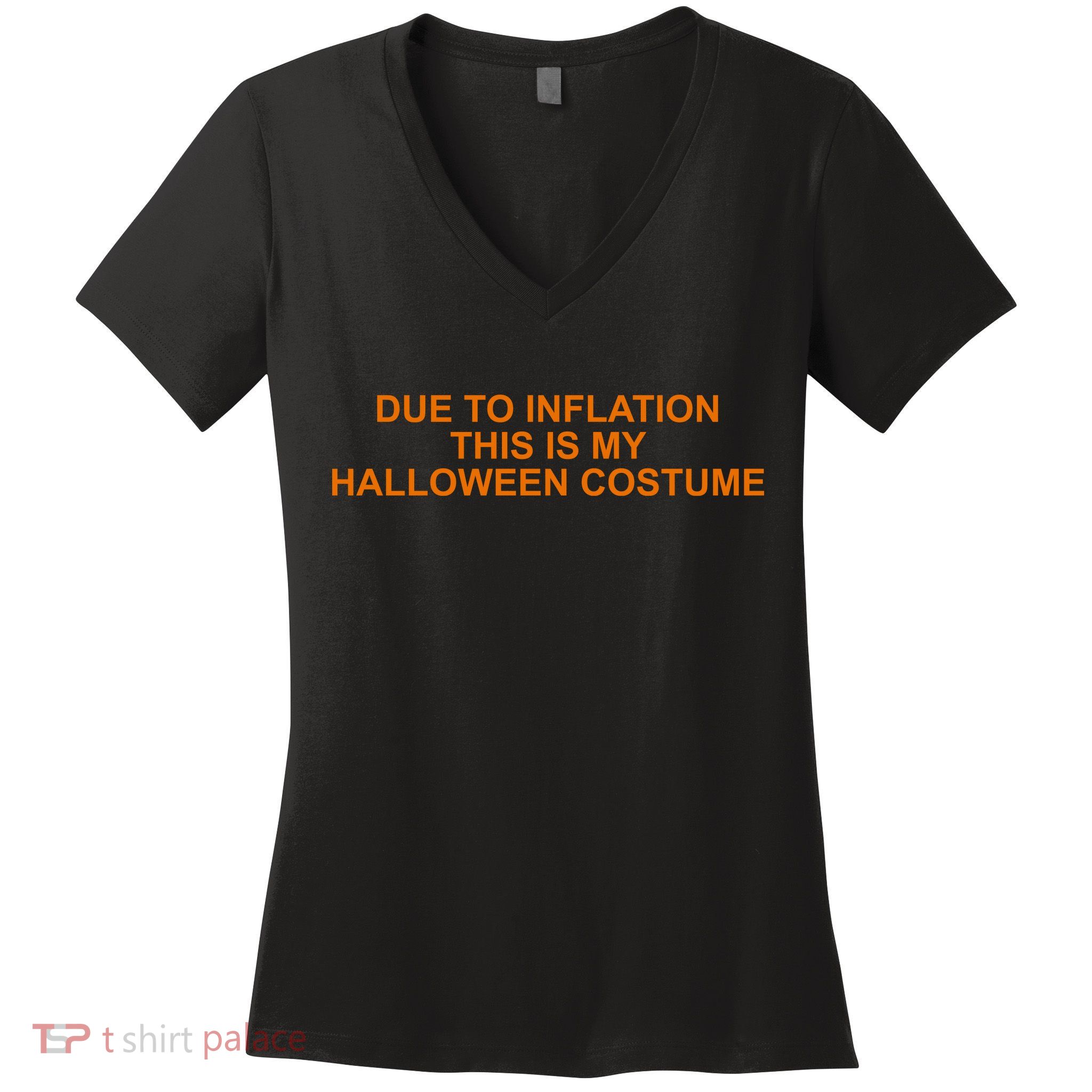 Due To Inflation This Is My Halloween Costume Funny Women's V-Neck T-Shirt