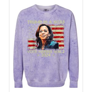 Donald Trump Is A Scab Vote Harris Colorblast Crewneck Sweatshirt