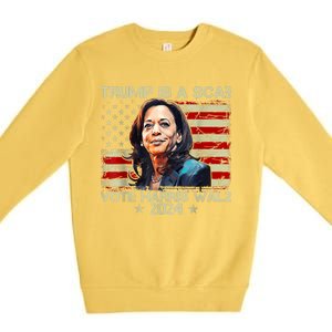 Donald Trump Is A Scab Vote Harris Premium Crewneck Sweatshirt