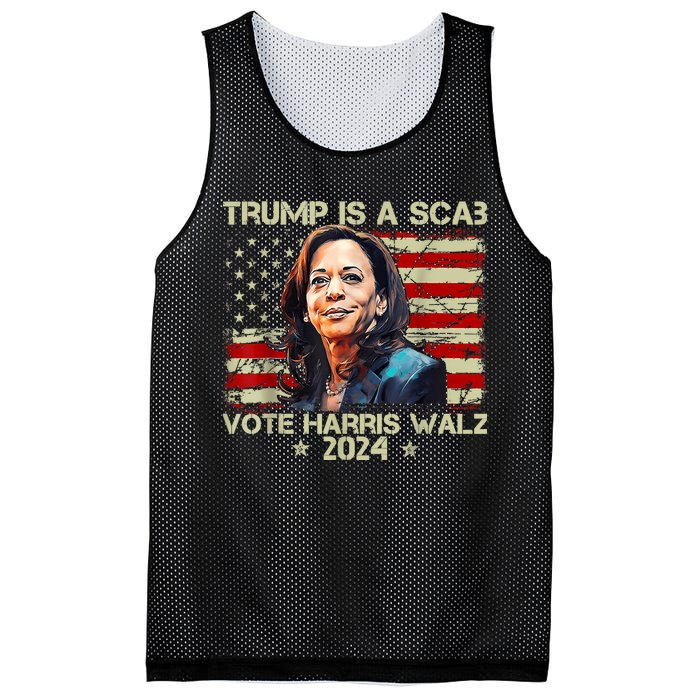 Donald Trump Is A Scab Vote Harris Mesh Reversible Basketball Jersey Tank