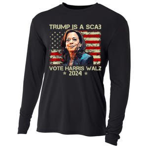 Donald Trump Is A Scab Vote Harris Cooling Performance Long Sleeve Crew