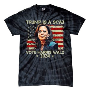 Donald Trump Is A Scab Vote Harris Tie-Dye T-Shirt