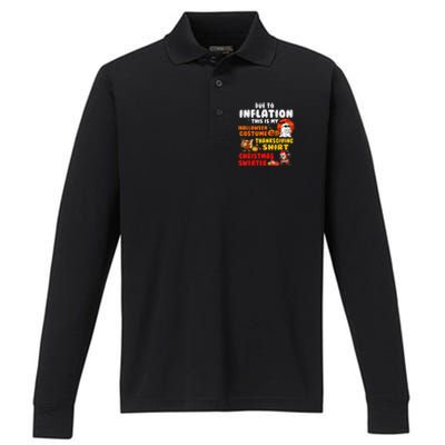 Due To Inflation This Is My Halloween Funny Sayings Performance Long Sleeve Polo