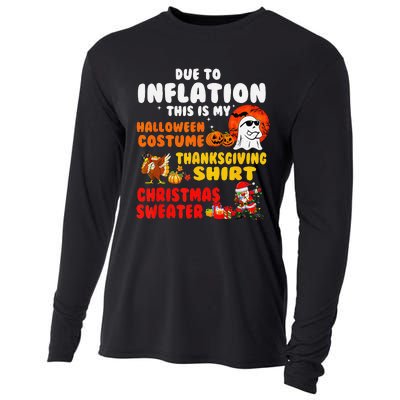 Due To Inflation This Is My Halloween Funny Sayings Cooling Performance Long Sleeve Crew