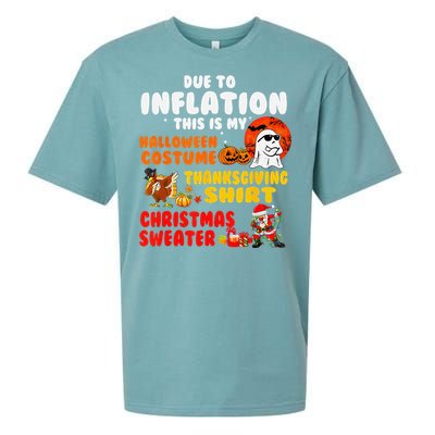 Due To Inflation This Is My Halloween Funny Sayings Sueded Cloud Jersey T-Shirt