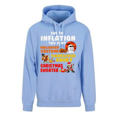 Due To Inflation This Is My Halloween Funny Sayings Unisex Surf Hoodie