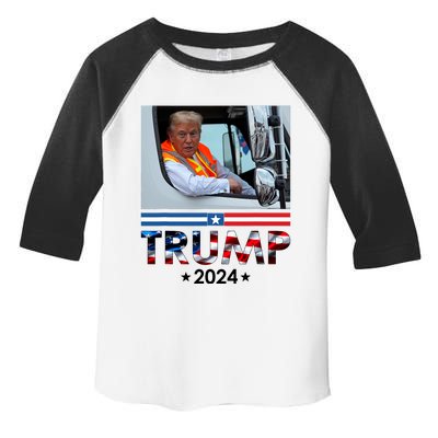 Donald Trump In Garbage Truck Team Garbage For Trump 2024 Toddler Fine Jersey T-Shirt